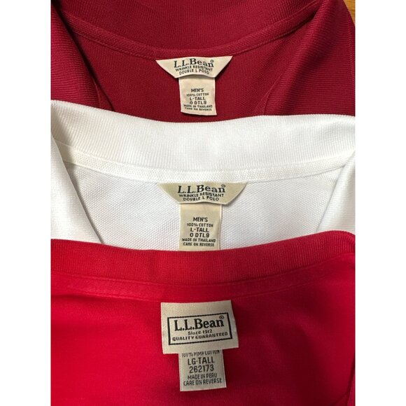 L.L. Bean Lot of 3 Mens Short Sleeve Polo Shirts Size L Tall - Picture 10 of 16